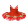 Aislor Girls Embroidered Flower Sequins Ballet Leotard Tutu Dress for Swan Lake Ballerina Performance Modern Dance Red 6 Years view 4