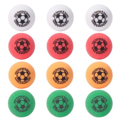 GSE Games & Sports Expert Set of 12 Regulation Size 35mm(1.38") Table Replacement Foosball Balls, Official Tournament Table Soccer Balls, Foosball Table Accessories (Multicolors)