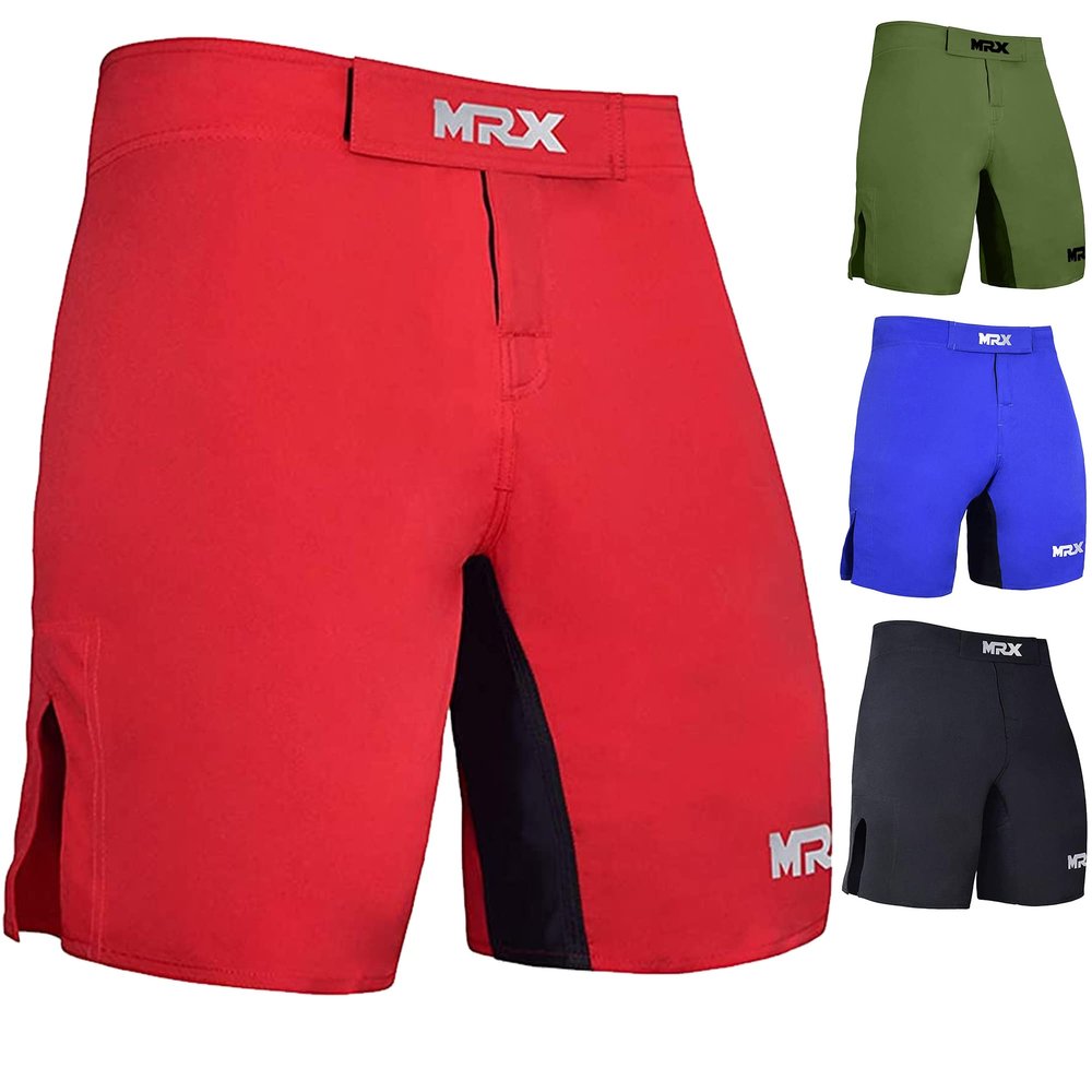 MMA BJJ Unisex Training Cage Fighting Grappling Martial Arts Boxing Muay Thai Wrestling Shorts Red Medium