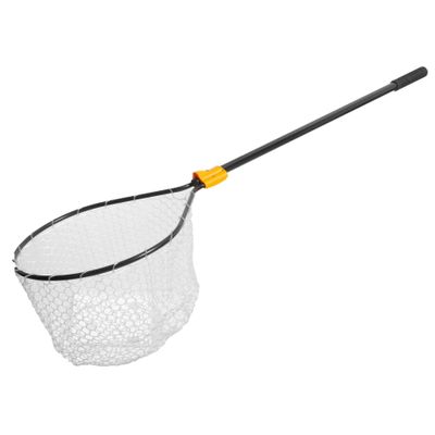 Frabill Conservation Slide Handle Net | Teardrop Hoop Size: 20" X 23" | Sliding Handle: 36" | Netting: Tangle-Free Micromesh | Net Depth: 13",Black/Yellow