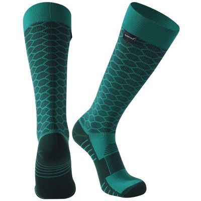 RANDY SUN Waterproof Breathable Socks - Unisex Cold Weather Warm Dry Hiking Skiing Snowboarding Cycling Running Trekking Knee Length Socks, Ocean-Knee High, Large