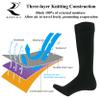 RANDY SUN Waterproof Breathable Socks - Unisex Cold Weather Warm Dry Hiking Skiing Snowboarding Cycling Running Trekking Knee Length Socks, Ocean-Knee High, Large view 3