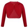 ranrann Kids Girls Long Sleeve Bolero Cardigan Shrug Single Button Cropped Knitted Sweater Jacket Girls Dress Cover Up Red 2 view 1