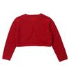 ranrann Kids Girls Long Sleeve Bolero Cardigan Shrug Single Button Cropped Knitted Sweater Jacket Girls Dress Cover Up Red 2 view 4