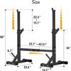 BangTong&Li Squat Rack Stand,Barbell Rack,Bench Press Rack Stand Home Gym Adjustable Weight Rack 550Lbs (Black) view 3