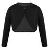 YOOJIA Girls Knit Cardigan Shrug Long Sleeve Button Closure Bolero Flower Girl Dress Cover Cropped Coat Sweater Black 6 view 1