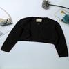 YOOJIA Girls Knit Cardigan Shrug Long Sleeve Button Closure Bolero Flower Girl Dress Cover Cropped Coat Sweater Black 6 view 3