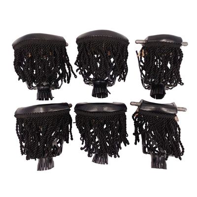 Joy's Billiard Set of 6 Pool Table Leather Pockets Billiard Pockets with Wild Fringe-Black