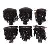 Joy's Billiard Set of 6 Pool Table Leather Pockets Billiard Pockets with Wild Fringe-Black view 1