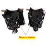 Joy's Billiard Set of 6 Pool Table Leather Pockets Billiard Pockets with Wild Fringe-Black view 3