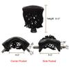 Joy's Billiard Set of 6 Pool Table Leather Pockets Billiard Pockets with Wild Fringe-Black view 4