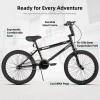 JOYSTAR Gemsbok 20" Kids BMX Bike for Boys Girls Ages 7-12, Freestyle Children's Bicycle with Dual Hand Brakes and 20 Inch Wheels Black view 2