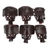 Leather Pool Table Pockets Made of Genuine Leather, Set of 6, with Classic Smooth Shield, Wood Brush Color view 1