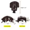 Leather Pool Table Pockets Made of Genuine Leather, Set of 6, with Classic Smooth Shield, Wood Brush Color view 4