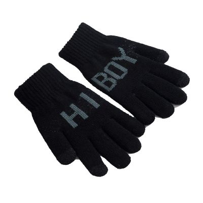 FUFU Gloves Winter Glove Touch Screen Anti-Slip Silicone Gel, Elastic Cuff, Thermal Soft Wool Lining, Knit Stretchy Material (Color : C)