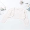 ranrann Kids Girls Long Sleeve Bolero Cardigan Shrug Single Button Cropped Knitted Sweater Jacket Girls Dress Cover Up White 4 view 3