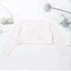 ranrann Kids Girls Long Sleeve Bolero Cardigan Shrug Single Button Cropped Knitted Sweater Jacket Girls Dress Cover Up White 4 view 4