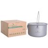 usharedo Titanium Camping Pot Outdoor Hanging Pot Portable Camping Picnic Water Cup Kettle 2900ml Only Ti15120A view 3