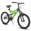 JOYSTAR Contender 20 Inch Kids Bike for Boys & Girls Ages 7-13 Years 20" Mountain Bike with Full Dual-Suspension Steel Frame and 1-Speed Drivetrain with Kickstand Green view 1