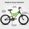 JOYSTAR Contender 20 Inch Kids Bike for Boys & Girls Ages 7-13 Years 20" Mountain Bike with Full Dual-Suspension Steel Frame and 1-Speed Drivetrain with Kickstand Green view 2