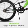 JOYSTAR Contender 20 Inch Kids Bike for Boys & Girls Ages 7-13 Years 20" Mountain Bike with Full Dual-Suspension Steel Frame and 1-Speed Drivetrain with Kickstand Green view 3