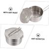 bento pot Stainless Steel Folding Bowl Hiking Cookware Kit Stainless Steel Cup Hiking Cooking Kit Folding Utensils Camping Hiking Pot camping pot travel Backpack spoon view 4