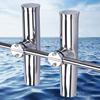 2Pcs Fishing Rod Holders for Boat, 304 Stainless Steel Tournament Style Fishing Pole Holders Side Mounted with Clamp-on 1" to 1-1/4" Rail for Marine Boat Yacht RV Truck view 3