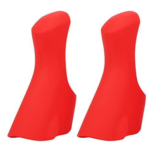 Road Bike Brake Lever Hood Covers, Silicone Protective Sleeve for Comfort and Grip, Easy Slip-On Installation (Red)