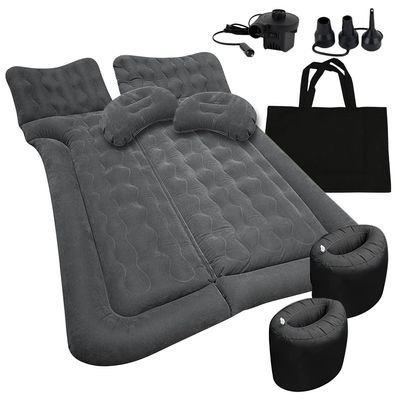 ZONETECH Car Trunk Inflatable Air Mattress - Premium Quality Easy Inflation Air Pump Flocking Surface Back Seat Thickened Bed with 2 -Pillows for Travel Camping Family Outing