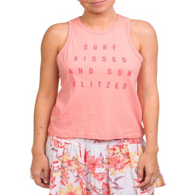 Hurley Womens Surf Kissed Perf Tank (Crimson Bliss, Medium)