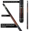 Griffin GR30 Pool Cue - Black Stained with Floating White Spears and Brown Points - 21oz view 3