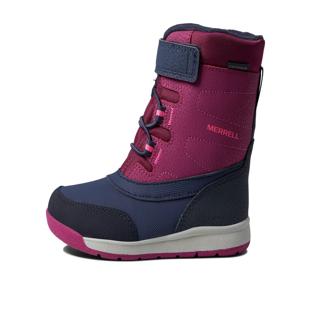 Merrell Snow Storm Waterproof Boot, Berry/Navy, 5 US Unisex Big Kid