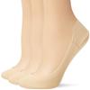 HUE womens Hidden Cotton Perfect Edge Liner With Gel Tab Socks, Cream - 3 Pair Pack, One Size US view 1