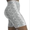 HUE Women's Plus Size Faux Leather High Waist Bike Shorts, Grey Python, 1X view 3