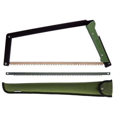AGAWA - BOREAL24 Tripper Kit - Includes 24" Folding Saw, Nylon Carrying Case, 24" All-Purpose & 24" Aggressive Blade - For Camping, Hiking & Survival Gear (Black Frame/Green Handle)
