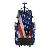 Boombah Rolling Catchers Superpack 2.0 Baseball/Softball Gear Bag - 23-1/2" x 13-1/2" x 9-1/2" - USA Stars & Stripes Navy/Red/White - Telescopic Handle - Holds 4 Bats - Wheeled Version view 3