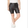 HUE Women's Faux Leather High Waist Bike Shorts, Black Leopard, M view 1