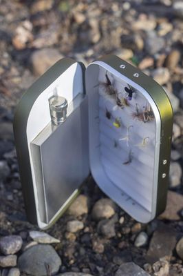 Fred Elig Outdoors The Afternooner Fly Box with Stainless Steel Flask