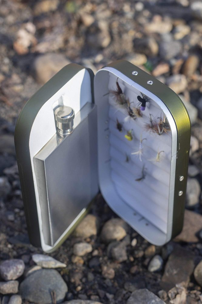 Fred Elig Outdoors The Afternooner Fly Box with Stainless Steel Flask
