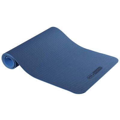 HolaHatha Reversible Yoga Mat, 72"L x 24"W Double Sided 0.25" Thick Workout Mat, Non Slip for Home Gym Exercises, Yoga, Pilates & Floor Fitness, Blue