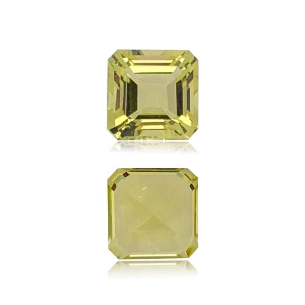 3.13-3.82 Cts of 9.0x9.0 mm AAA Square Emerald Cut Lemon Citrine (1 pc) Loose Gemstone