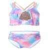 YONGHS Baby Girls Two-Piece Bikini Set Gradients Sequins Mermaid Swimsuit Criss-Cross Back Bathing Suits Pink 12 Months view 1