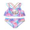 YONGHS Baby Girls Two-Piece Bikini Set Gradients Sequins Mermaid Swimsuit Criss-Cross Back Bathing Suits Pink 12 Months view 3