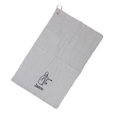 101 BEACH Personalized Cotton Bowling Towel with Embroidered Name with Clip (Gray - Embroidered Name)