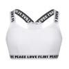 JEEYJOO Girls Teenage Racerback Letter Printed Training Sport Bra Breathable Padded Undershirt Underwear Bra Ivory 8-10 view 1