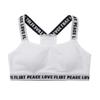 JEEYJOO Girls Teenage Racerback Letter Printed Training Sport Bra Breathable Padded Undershirt Underwear Bra Ivory 8-10 view 3