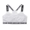 JEEYJOO Girls Teenage Racerback Letter Printed Training Sport Bra Breathable Padded Undershirt Underwear Bra Ivory 8-10 view 4