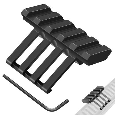 FENTUK Picatinny Offset Rail Mounts, 5 Slots 45 Degree Offset Picatinny Rail Mount Aluminum Low Profile Adapter for Flashlight Laser Sight Optics (5 Slot - 1 Pack)