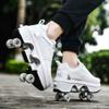 MLyzhe Deformation Roller Shoes Male and Female Skating Shoes Adult Children's Automatic Walking Shoes Invisible Pulley Shoes Skates with Double-Row Deform Wheel view 3