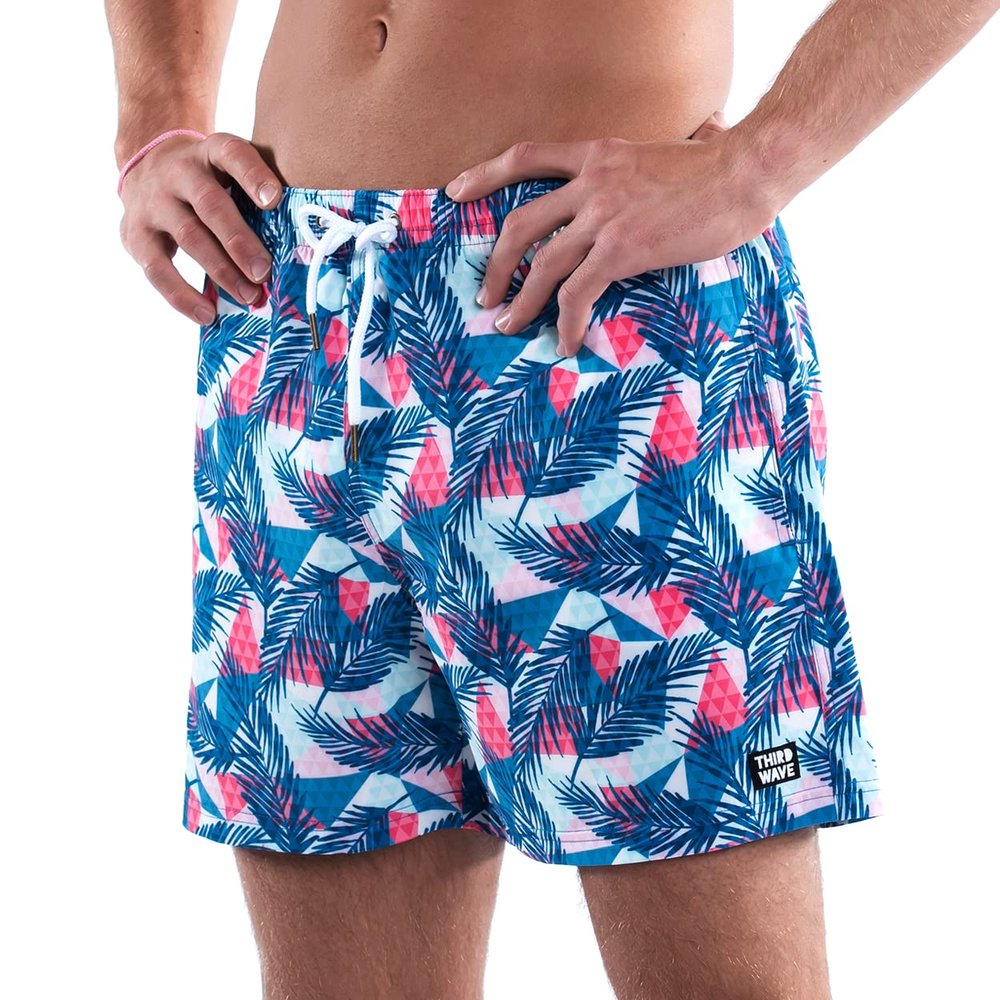 Third Wave Mens Swim Trunks - Slim Fit Swim Shorts for Men with 5 Inch Inseam for Beach and Swimming in Bathing Suit Sizes XS to XXL (Island Legend, Small)